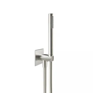 Herzbach spa ix Wannen-Set eckig m. Brauseanschlussbogen 70 stab hb bs 125, Edelstahl matt gebürstet 17.914400.2.09