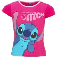 Disney Print-Shirt Disney Lilo und Stitch Mädchen Kinder kurzarm T-Shirt 100% Baumwolle, Gr. 98 bis 128
