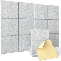 TUWENA Akustikplatte 12 Stück Akustikplatten Selbstklebend,Schallschutz Wand,Schallabsorber, Hoher Dichte Schallschutzplatten für Tonstudio, Wohnzimmer, 30x30cm