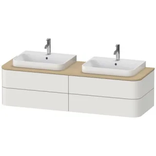 Duravit Happy D.2 Plus Konsolenwaschtischunterbau wandhängend Nordic Weiß Seidenmatt 1600x550x408 mm HP4964B3939