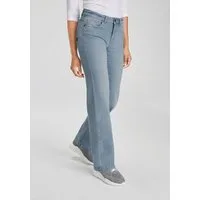 Arizona Weite Jeans weite Beinform, Used-Look-Waschung, hohe Taille