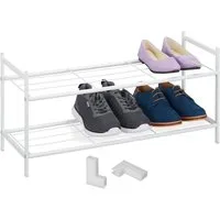 relaxdays Schuhregal Metall Schuhregal stapelbar, 1-tlg., weiß