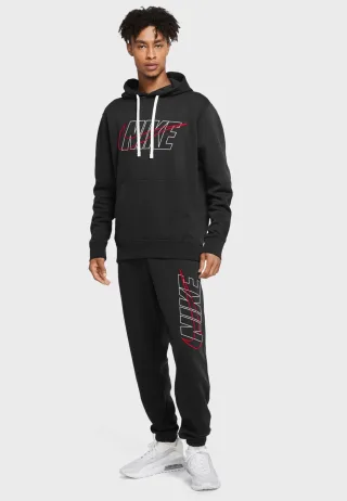 Nike Herren-Club-Trainingsanzug-Set in Schwarz