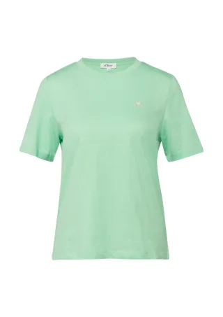 s.Oliver Red Label - Weiches Jersey-T-Shirt mit Frontprint grün - Gr. - 42