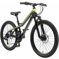 Bikestar Mountainbike 24 Zoll Aluminium Kinderfahrrad, 8 - 13 Jahre, Mädchen, Jungen, 21 Gang Shimano Tourney RD-TY300 Schaltwerk, Kettenschaltung, Scheibenbremsen, Rahmen 33 cm, Hardtail