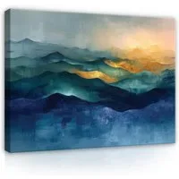 Wallarena Leinwandbild Landschaft Ocean - Blau - Modern - Schlafzimmer, Landschaft, 40x30x2cm