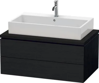 Duravit L-Cube Konsolenwaschtischunterbau wandhängend Eiche Schwarz Matt 920x547x400 mm - LC58180161 LC581801616