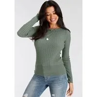 Melrose Strickpullover mit Zopfmuster, aus weicher Viskosemischung