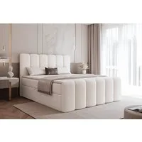 Compleo Boxbett BUBBLE, Wolkenbett, Bequem, Bonell, Topper, Doppelbett gepolstertes Kopfteil mit Bettkasten