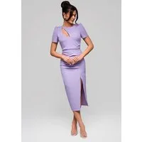 OMBRE Abendkleid Elegantes Midikleid mit Cut-Out und Beinschlitz Beinschlitz