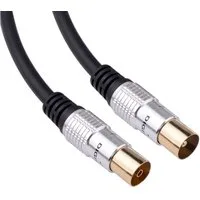 euroharry TV Antennenkabel Koax Stecker zu Koax Kupplung Premium Audio-Kabel, (500 cm)
