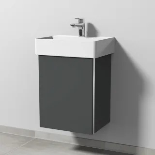 Sanipa 3way Waschtischunterbau zu Duravit Dura Square Waschtisch mit 1 Tür, Anthrazit-Matt BR42422