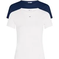 Tommy Jeans Kurzarmshirt TJW 2PACK SLIM ESSENTIAL RIB SS (Packung, 2-tlg., 2er-Pack) mit gerippter Struktur, Rundhals