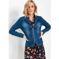 bonprix Jeansjacke aus Baumwollmischung mit Elasthan, figurbetonte Passform