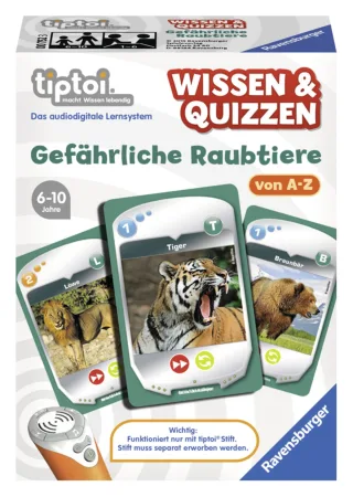 Ravensburger 00752 - tiptoi Spiel Wissen & Quizzen: Gefährliche Raubtiere