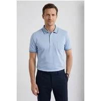OLYMP Poloshirt Casual Two-Tone Piqué, Seitenschlitzen im Saum
