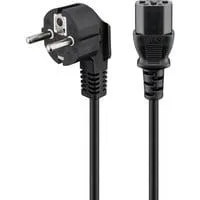 Kaltgeräte-Anschlusskabel C13 > Schutzkontakt-Stecker schwarz, 1,5 Meter, abgewinkelter Stecker