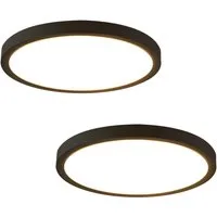 Nettlife LED Panel 8W Flurlampe Rund Deckenleuchte Lampe Schwarz weiss, LED fest integriert, Warmweiß, Schlafzimmer Küche Flur