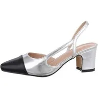 Ital-Design Damen Abendschuhe Elegant Schnürpumps (85878345) Blockabsatz Schnür- & Riemchenpumps in Silber
