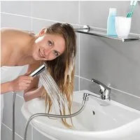 WENKO Waschbeckenbrause Wenko Waschbeckenbrause mit Duohaken chrom glänzend