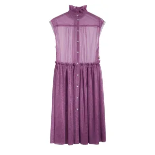 Levis - "Radical" Midikleid für Damen, Stehkragen, Transparent, Ärmellos (Violett)
