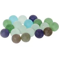 Bartl Dekokugel gefrostet, 20 Stück, 25 mm, bunt gemischt, aus Glas, Murmeln zum Dekorieren