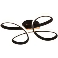 TRIO Leuchten LED Deckenleuchte FLY, Deckenlampe LED 22W 2600 Lumen warmweiß 3000K 3-Stufen dimmbar, Dimmfunktion, LED fest integriert, Warmweiß, Maße 40x40 cm, LED Band Schleife Deckenlampe Schlafzimmer Wohnzimmer