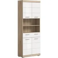 welltime Hochschrank SIENA, Breite 74cm, 4 Türen, 1 Schubkasten, 2 offene Fächer, MDF-Front (TOPSELLER) in verschiedenen Farben erhältlich, Badmöbel, Badschrank, Schrank, Bad