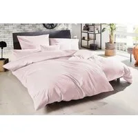 Primera Bettwäsche Uni Luxus-Satin in Gr. 135x200, 155x220 oder 200x200 cm, Satin, 2 teilig, Bettwäsche aus Baumwolle, unifarbene Bettwäsche mit Reißverschluss