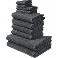 OTTO home Handtuch Set Inga, Duschtücher, Handtücher, Gästetücher, Seiftücher, Walkfrottier (10-St), Handtücher mit feiner Bordüre, 100% Baumwolle, einfarbig, weich