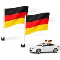 Dekotalent® Flagge 2er Autofahnen Autoflagge Deutschland Auto Fahne WM 2026 (2-St)