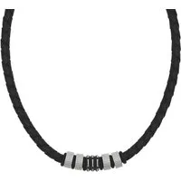 TOM TAILOR Kette mit Anhänger Schmuck Geschenk Edelstahl Leder Kautschuk