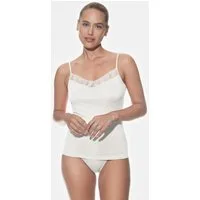 Mey Spaghettitop Mey Damen Spaghetti Top Serie Emotion Elegance Uni (1-tlg) Spitzenverzierungen, Viskose-Mix, Feinripp, V-Neck