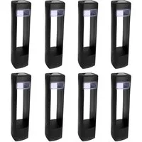 HAC24 LED Solarleuchte 8x Solar Lampe Kunststoff Schwarz Gartenleuchte Solarlampe Wegleuchte, LED fest integriert, Kaltweiß, Höhe 46cm