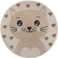 HANSE Home Kinderteppich Adventures Cat, rund, Höhe: 8 mm, Spielteppich, fest, Kinderzimmer, Kurzflor, Spielunterlage