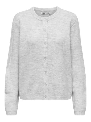 ONLY - ONLSIMONI L/S O-NECK CARDIGAN KNT NOOS Light Grey Melange - Gr. - XL