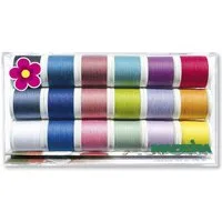 Madeira - Garnbox Aerofil Allesnäher Sommerkollektion 18 Farben Nähgarn, 400 m (Packung)