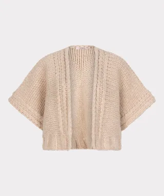 Esqualo - Weste aus Grobstrick beige - Gr. - S