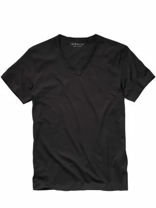 Mey & Edlich Herren Benchmark-Shirt V-Neck Doppelpack Schwarz 100 % Baumwolle