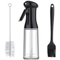 Layba Ölspender Öl Sprüher Öl Essig Sprühflasche Menage-Set 200ml mit Bürste & Pinsel, (Set, 3-teiliges Set), Tropffrei, Feiner Sprühnebel, Nachfüllbar, Ergonomischer Griff