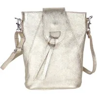 MIRROSI Umhängetasche Damen Crossbody Bag, Echtleder Made In Italy, 14,5x19x6cm