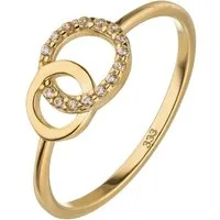 JOBO Goldring Ring Damenring mit zwei verschlungenen Kreisen, 333 Gold mit 15 Zirkonia