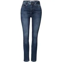 STREET ONE Stoffhose blau,Casual,Baumwolle,Unifarben,Slim Fit,Hoch