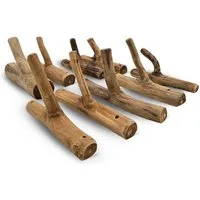 DESIGN DELIGHTS Wandgarderobe Garderobenhaken 9er Set LIMB, Holz massivholz Wurzel, Kleiderhaken,Wa
