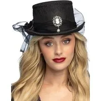 Boland Kostüm Gothic Zylinder für Damen, Wenn Steampunk-Witwen Trauer tragen