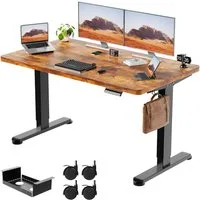 Furnicopia Schreibtisch Höhenverstellbar mit einer 25 mm dicken einteiligen Tischplatte (4-fache Höhenspeicherfunktion, Zweimotorantrieb und Tragfähigkeit über 100 kg Tischplatten-Tiefe ab 70 cm)