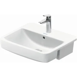 Duravit No. 1 Halb-Einbau-Waschtisch 03765500002 55x46cm, mit Hahnloch, Überlauf, Hahnlochbank, weiß