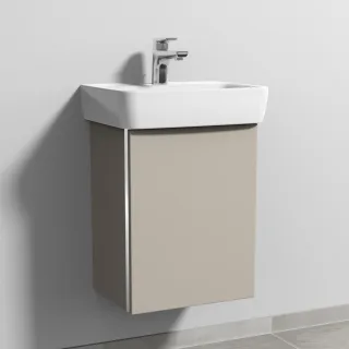 Sanipa 3way Waschtischunterbau zu Geberit Renova Plan Waschtisch mit 1 Tür, Kaschmir-Matt BP8711U