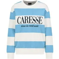 SUBLEVEL Sweatshirt Damen Pullover langarm bestickt mit Streifen Sweater, Sweatpullover