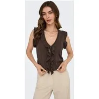 ONLY Stricktop ONLNELLY SL V-NECK STRING CARDI KNT NOOS Viskosemischung, V-Ausschnitt